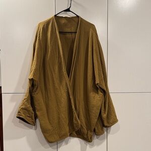 NWOT April Meets October Women's Open-Front Lightweight Jacket - Mustard
